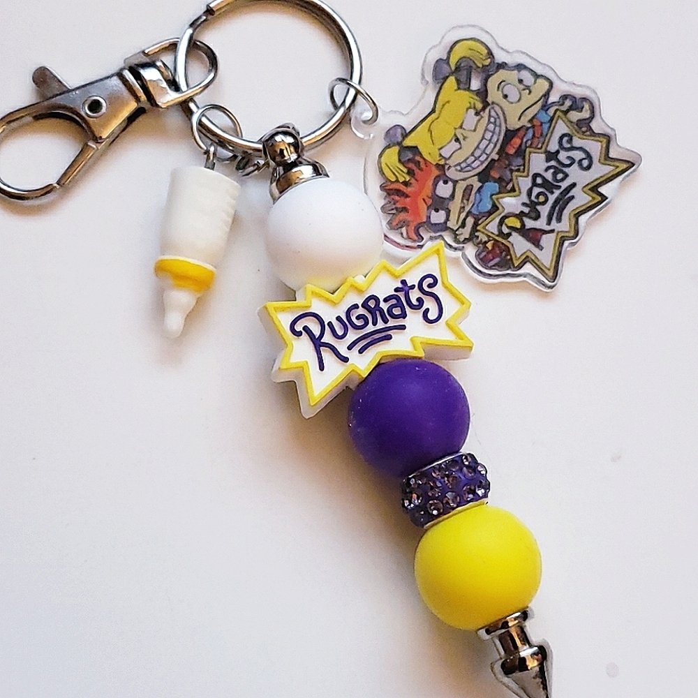 Handmade Rugrats Silicone Beaded Keychain